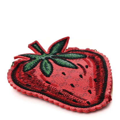 Gucci GG Supreme Monogram Embroidered Strawberry Pass Holder Crossbody Multicolor 4 of 11
