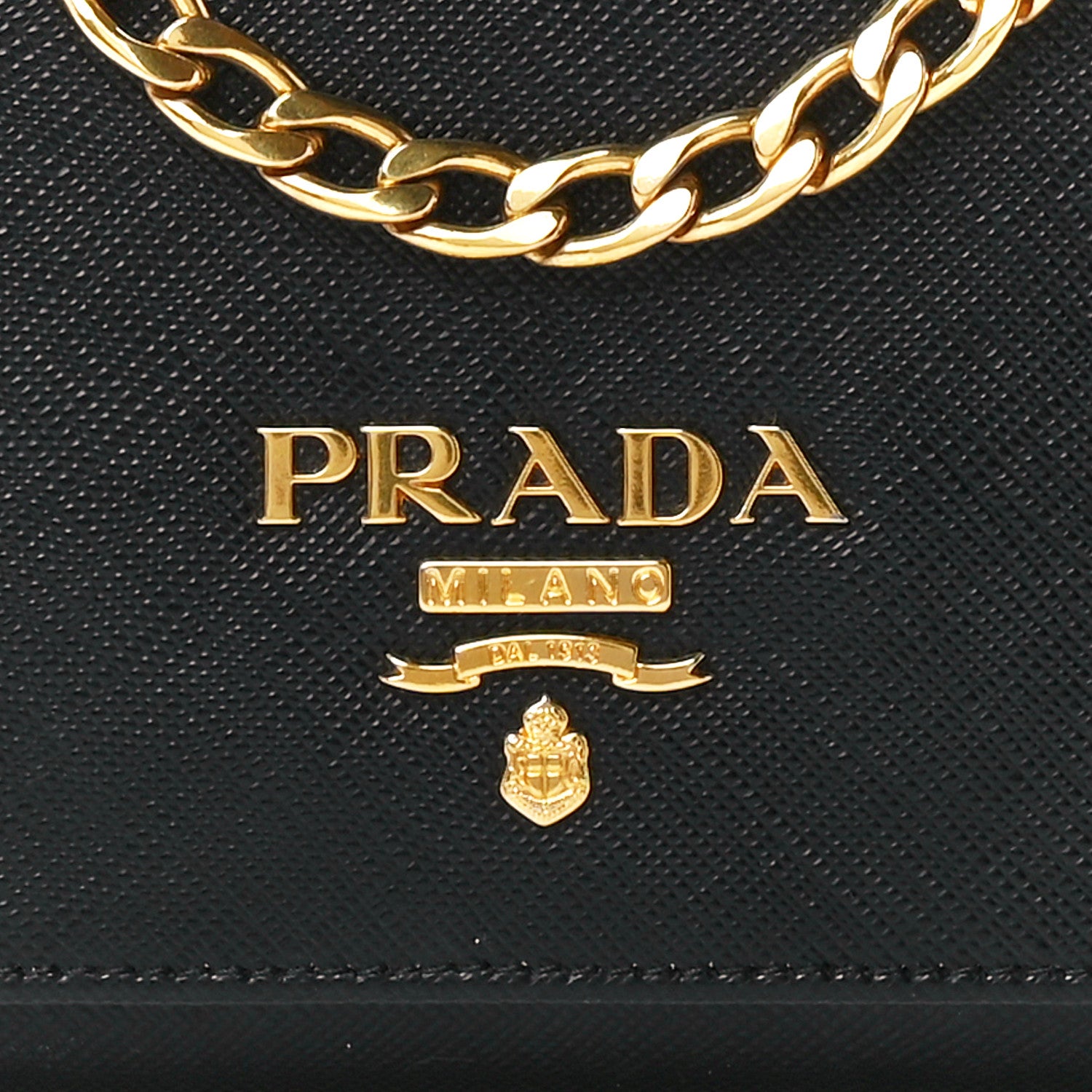 Prada Saffiano Lux Chain Wallet Black 8 of 12