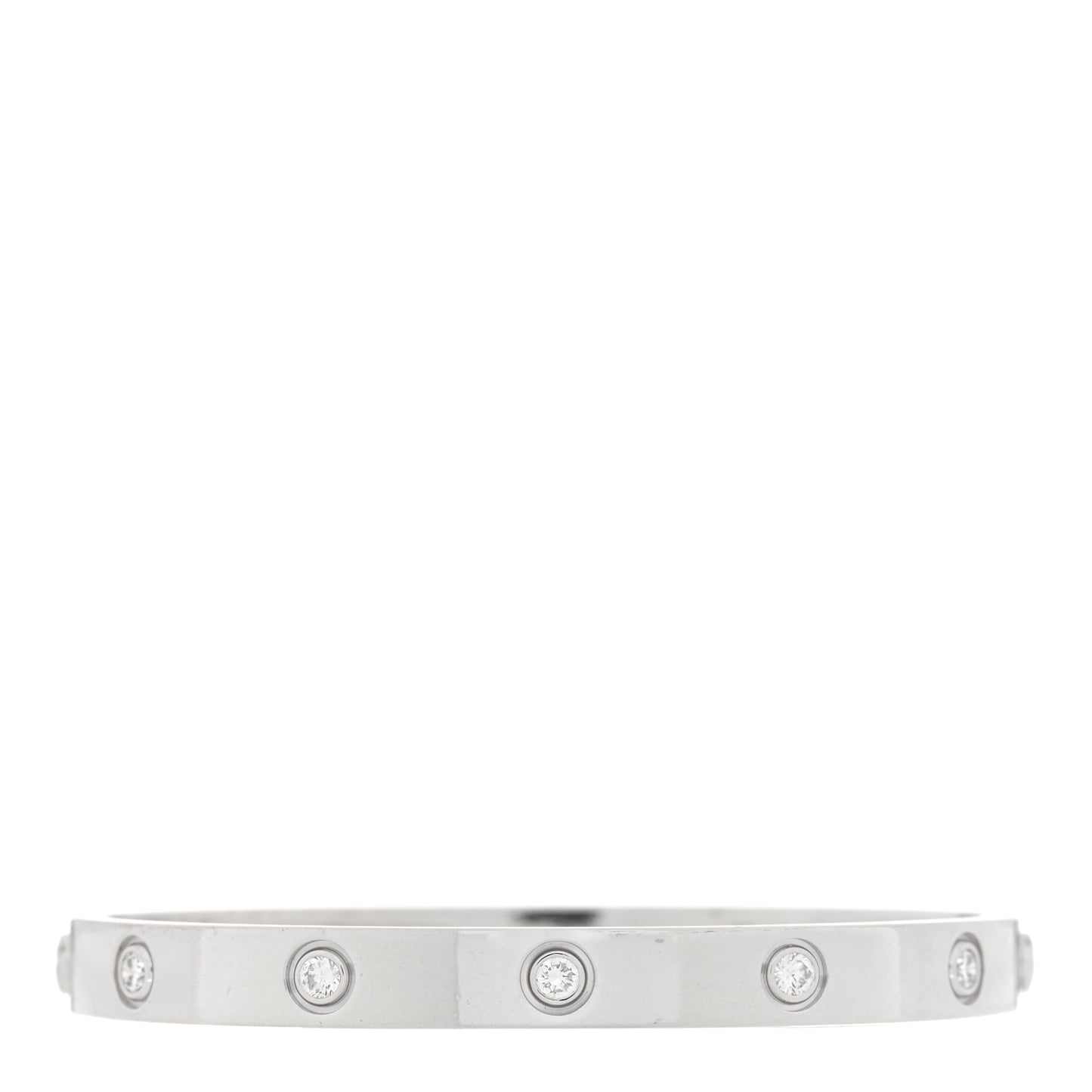 18K White Gold 10 Diamond LOVE Bracelet 17