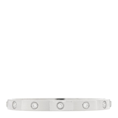 Cartier 18K White Gold 10 Diamond LOVE Bracelet 17 2 of 4