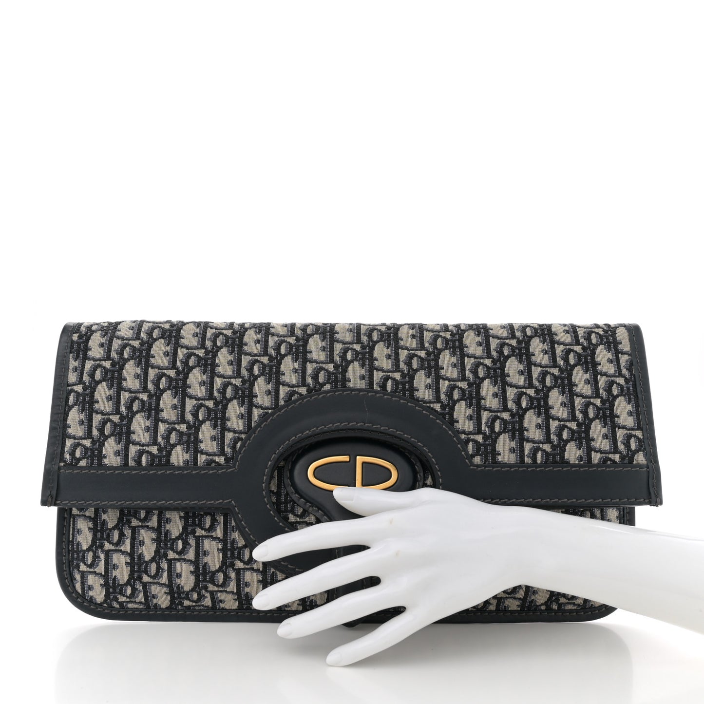 Oblique Fold Over Clutch Blue