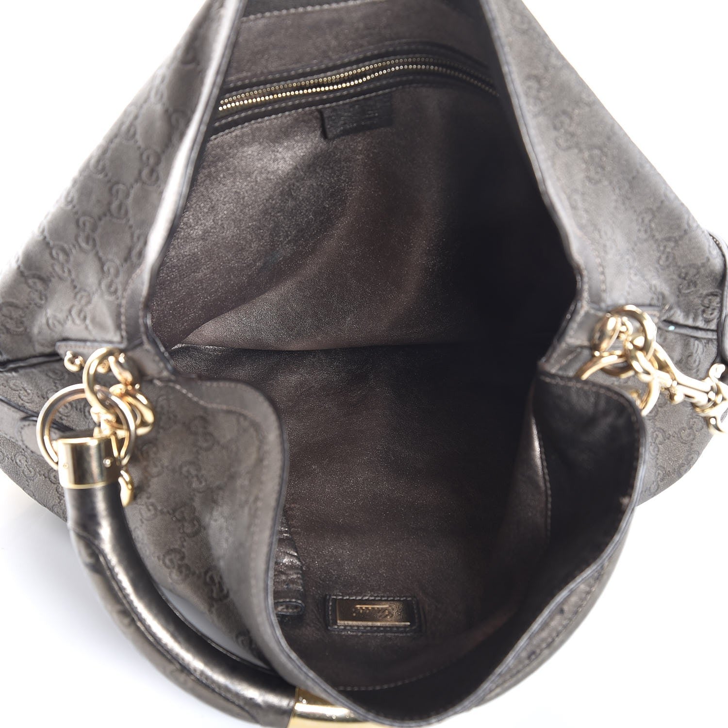 Gucci Metallic Guccissima Large Indy Top Handle Hobo Pewter 6 of 8