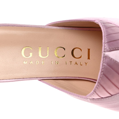 Gucci Silk Satin Shawana High Heel Slide Sandals 37 Vintage Mauve 6 of 8