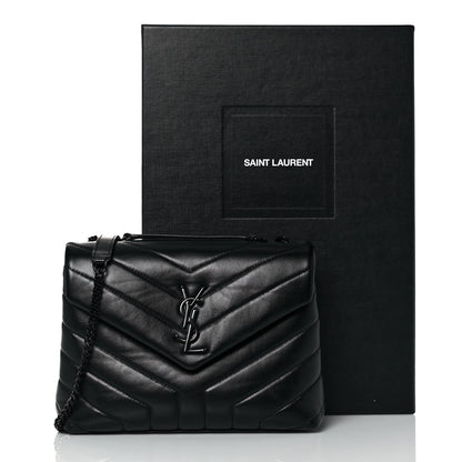 Saint Laurent Calfskin Y Quilted Monogram Small Loulou Chain Satchel Black 11 of 11