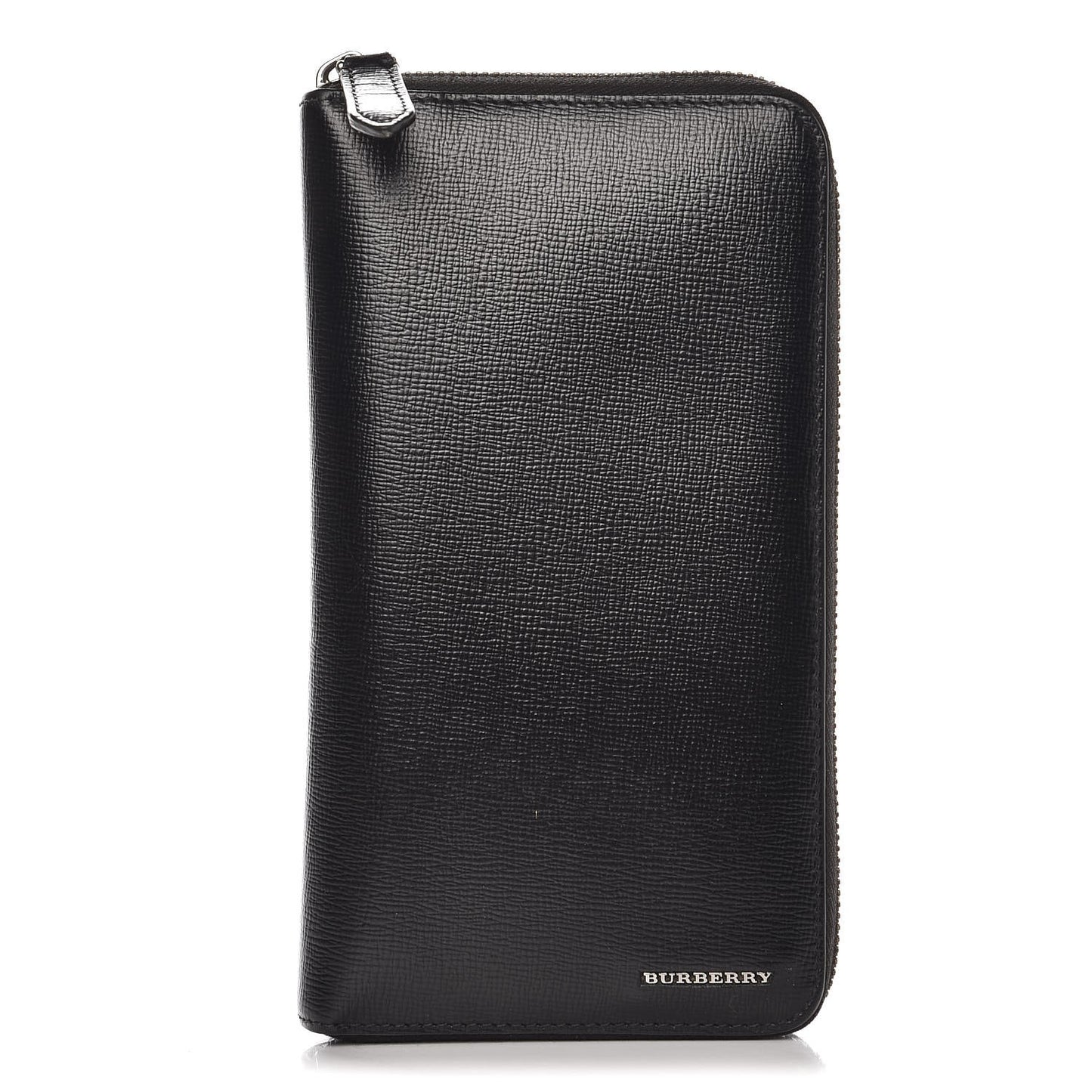 London Grainy Calfskin Renfrew Long Zip Around Wallet Black