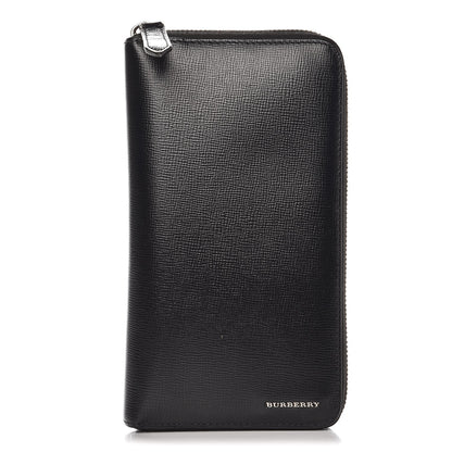 Burberry London Grainy Calfskin Renfrew Long Zip Around Wallet Black 1 of 9