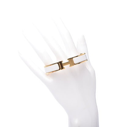 Hermes Enamel Narrow Clic Clac H Bracelet GM White 2 of 5