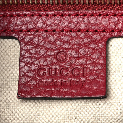 Gucci Monogram Cellarius Calfskin Vintage Web Medium Boston Beige Ebony Soft Burgundy Peonia Flower 5 of 9
