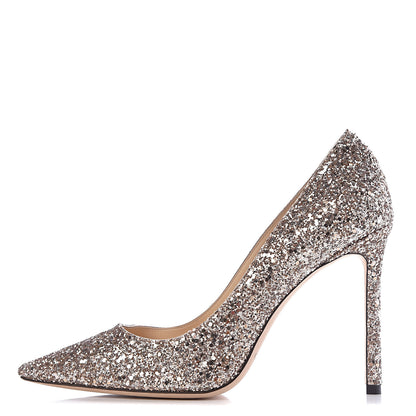 Jimmy Choo Coarse Glitter Romy 100 Pumps 39 Ballet Pink 1 of 9