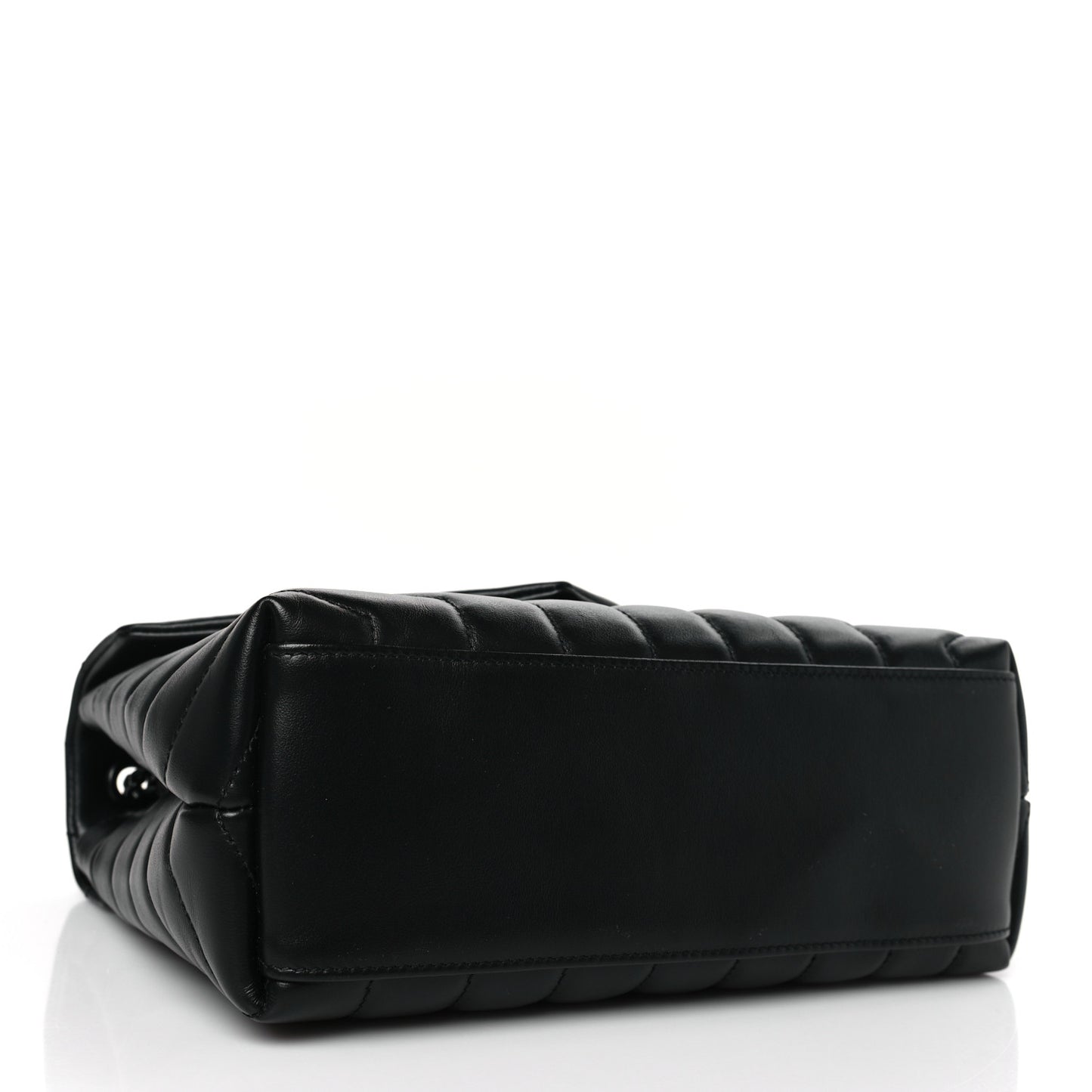 Calfskin Y Quilted Monogram Monochrome Small Loulou Chain Satchel Black