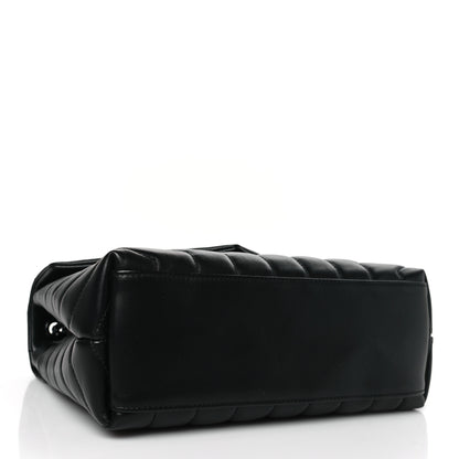 Saint Laurent Calfskin Y Quilted Monogram Monochrome Small Loulou Chain Satchel Black 4 of 9