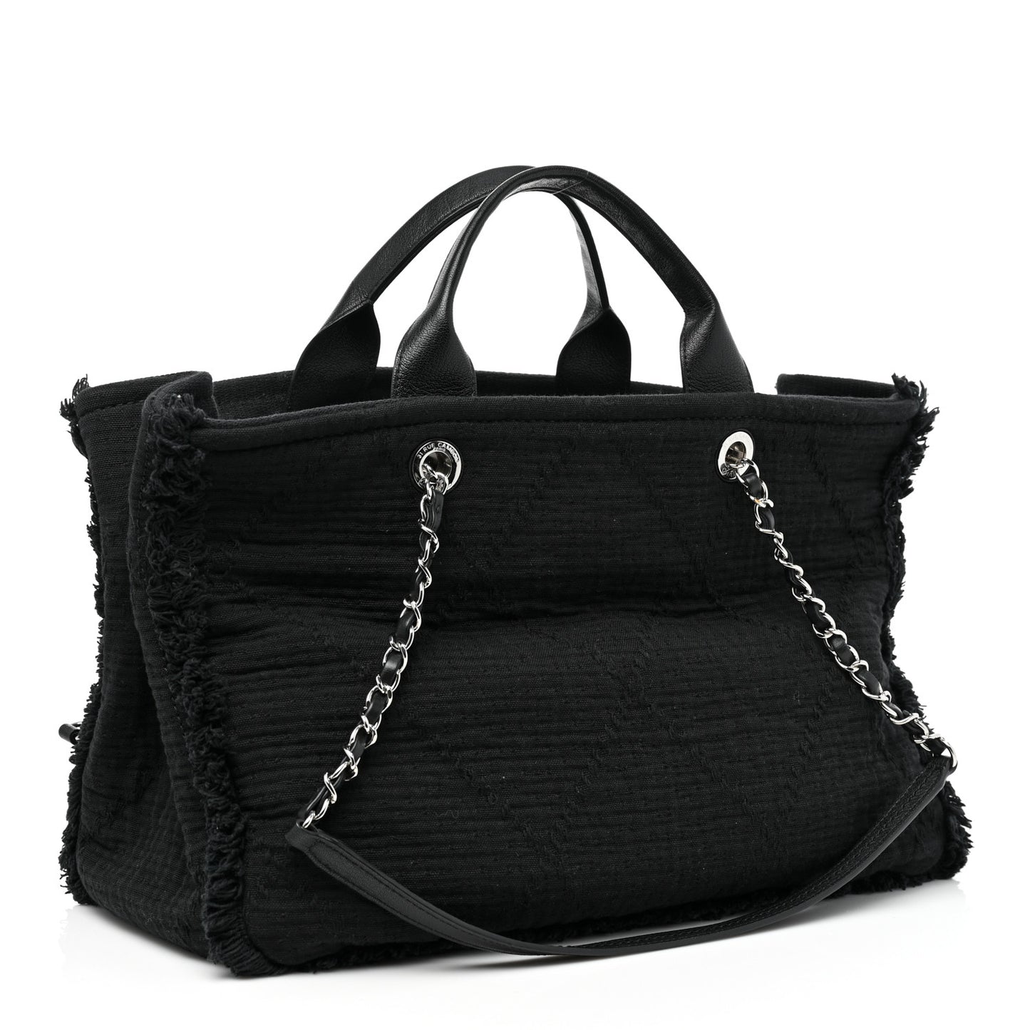 Canvas Large Double Face Shopping Tote Black