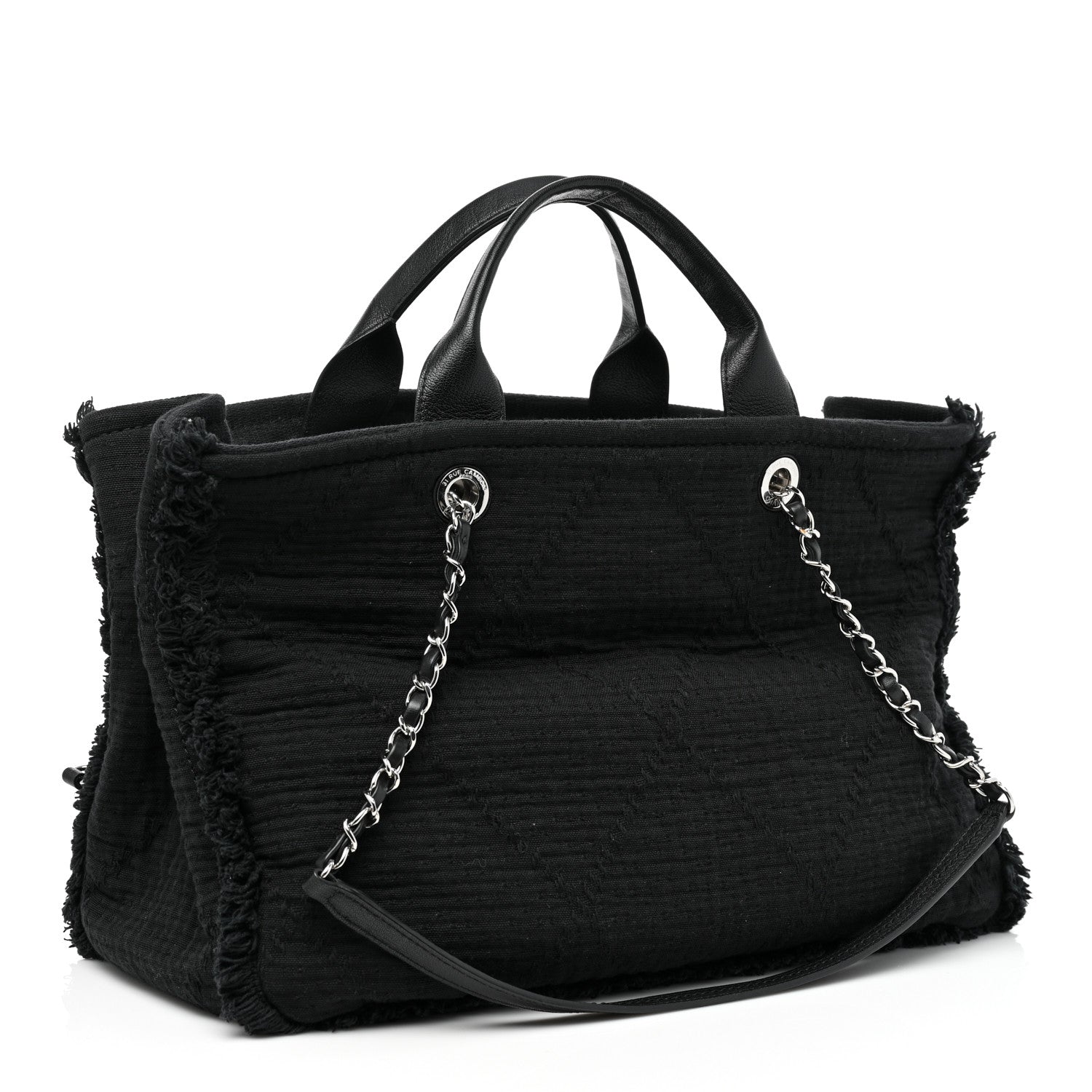 Chanel Canvas Large Double Face Shopping Tote Black 3 of 9