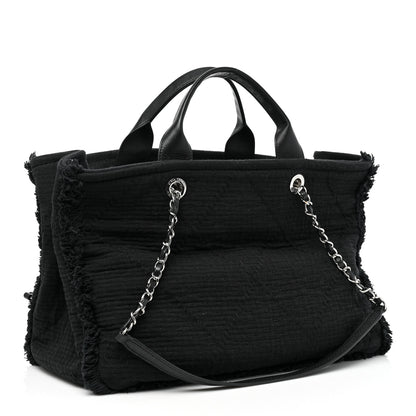 Chanel Canvas Large Double Face Shopping Tote Black 3 of 9