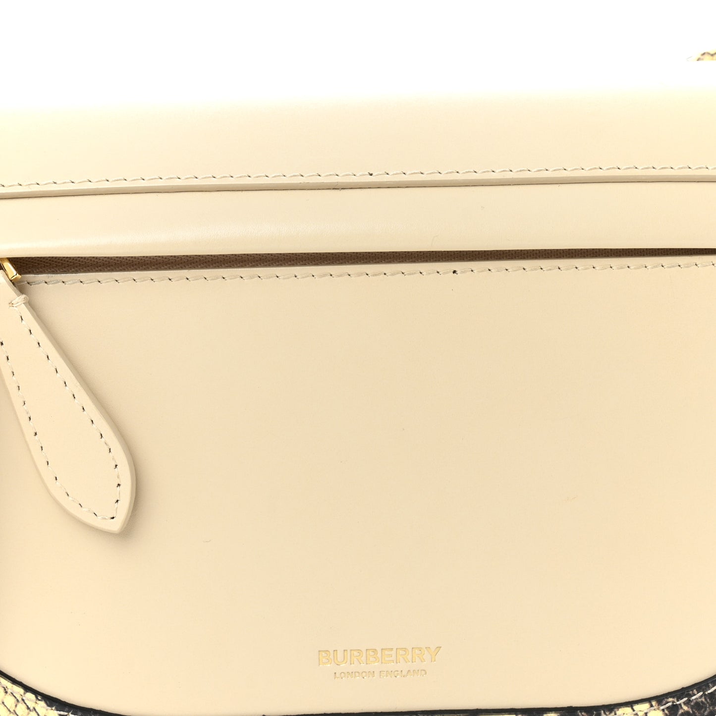 Calfskin Snakeskin Small Olympia Shoulder Bag Pale Biscuit