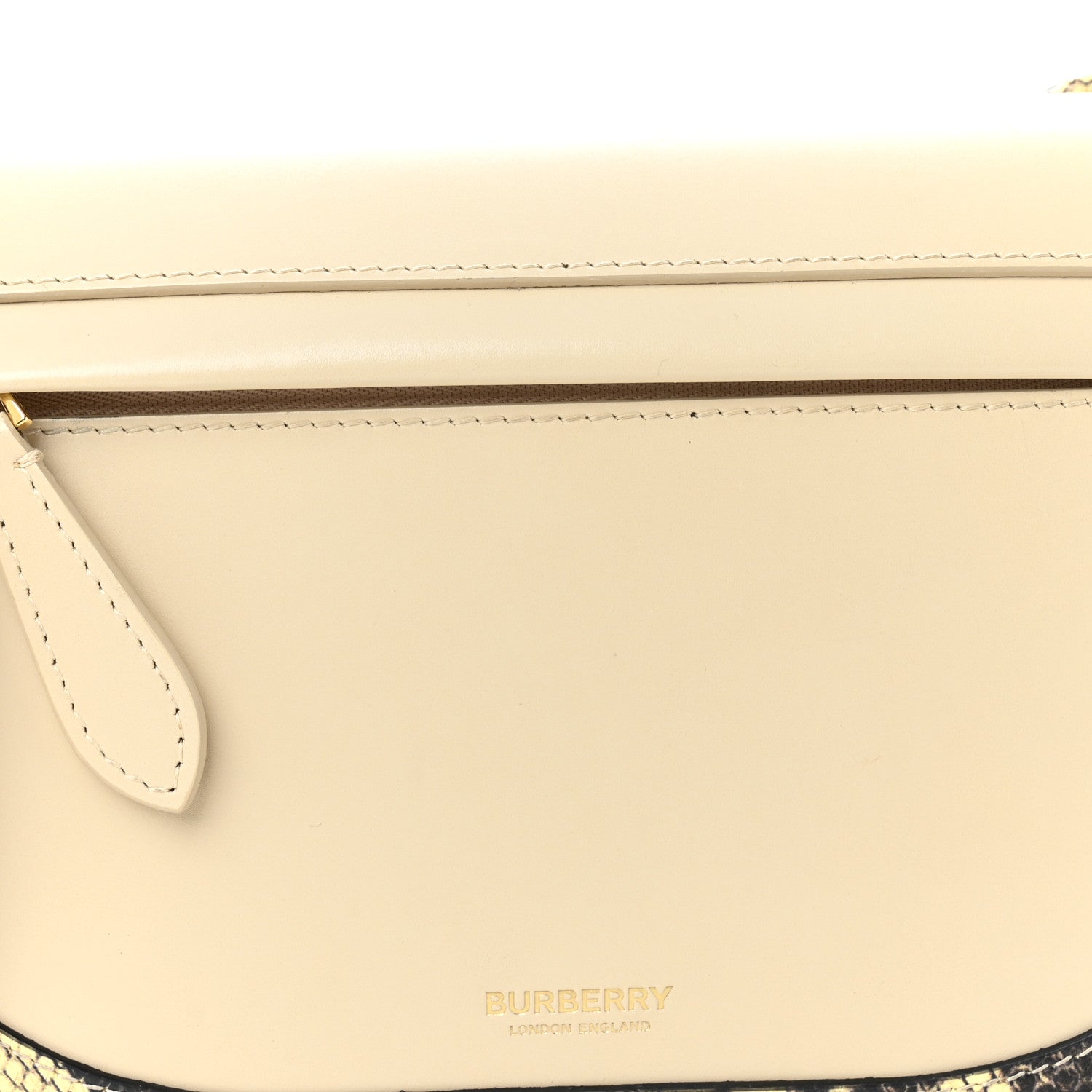 Burberry Calfskin Snakeskin Small Olympia Shoulder Bag Pale Biscuit 8 of 11