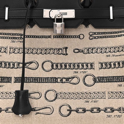 Hermes Swift Toile De Camp Dechainee Birkin 35 Black 8 of 12