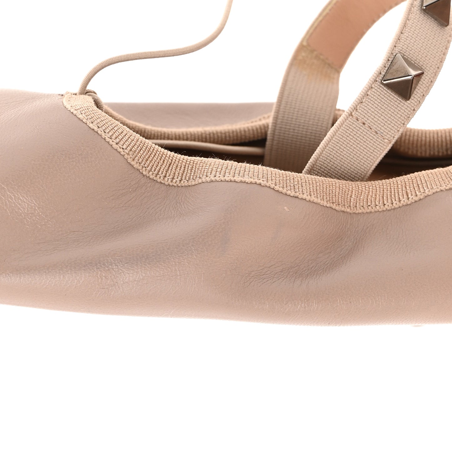 Lambskin Rockstud Ballerina Flats M Poudre
