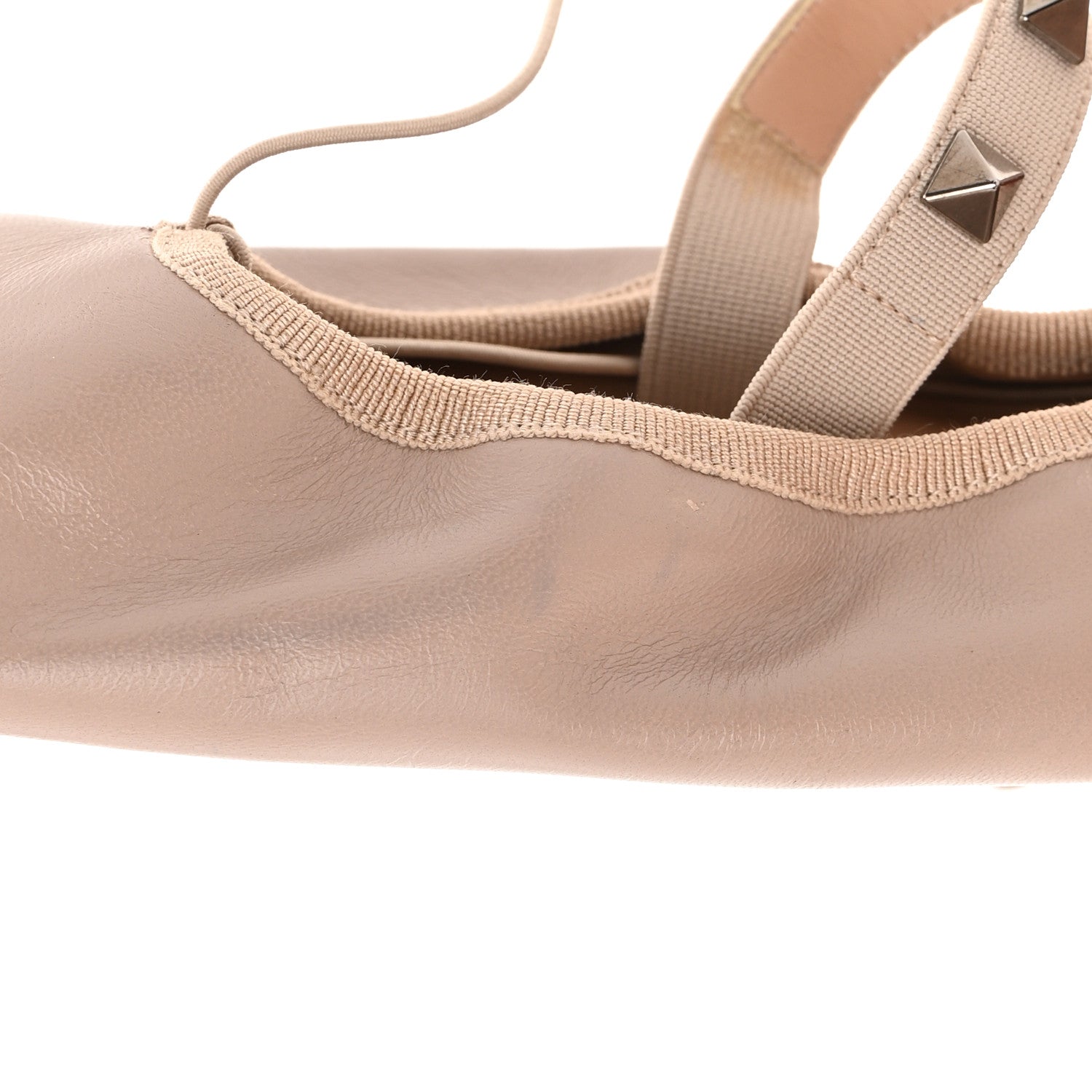 Valentino Garavani Lambskin Rockstud Ballerina Flats M Poudre 10 of 12