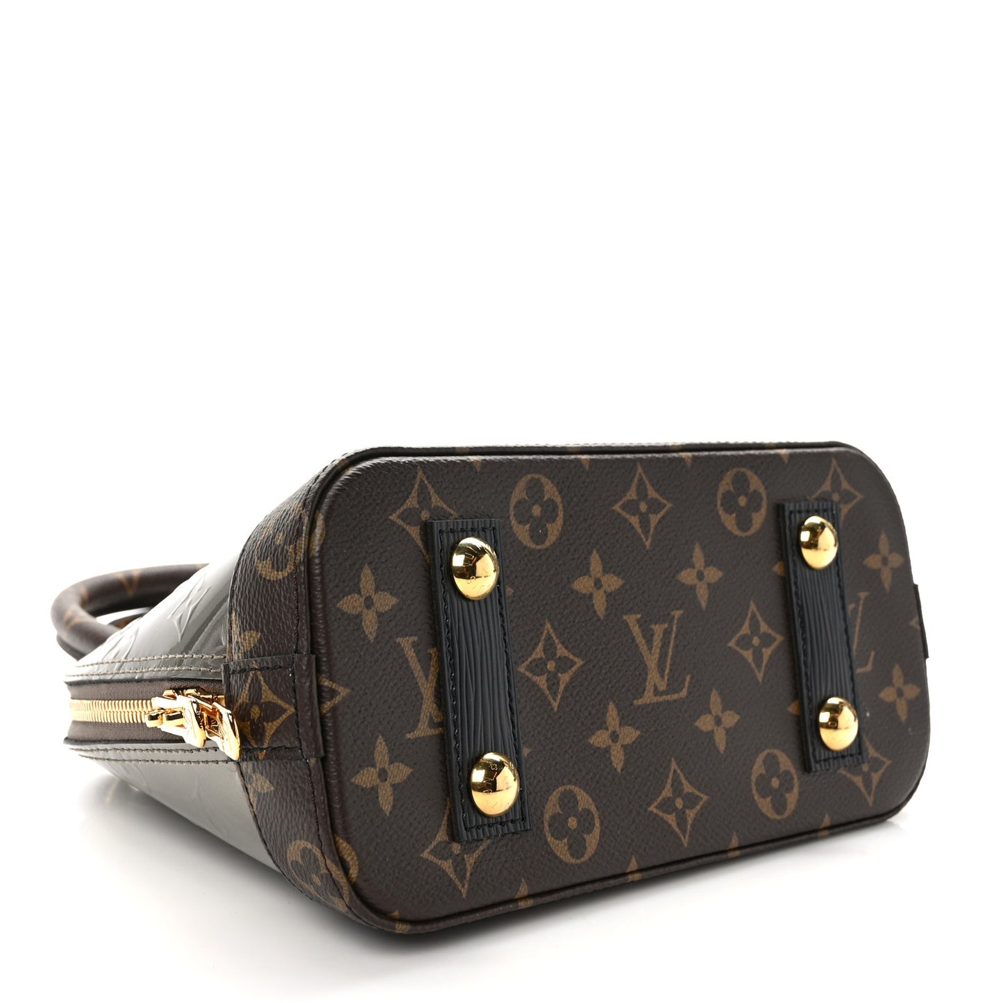 LOUIS VUITTON Vernis Monogram Alma BB Taupe Metallise