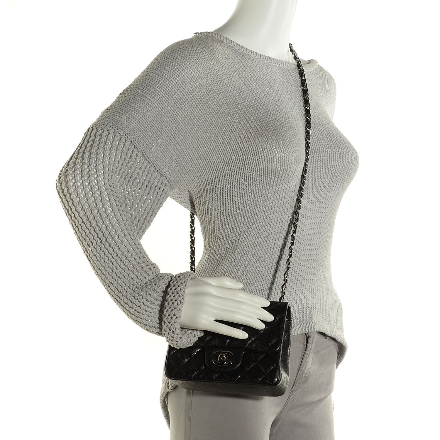 Chanel Caviar Quilted Mini Square Flap Black 2 of 9