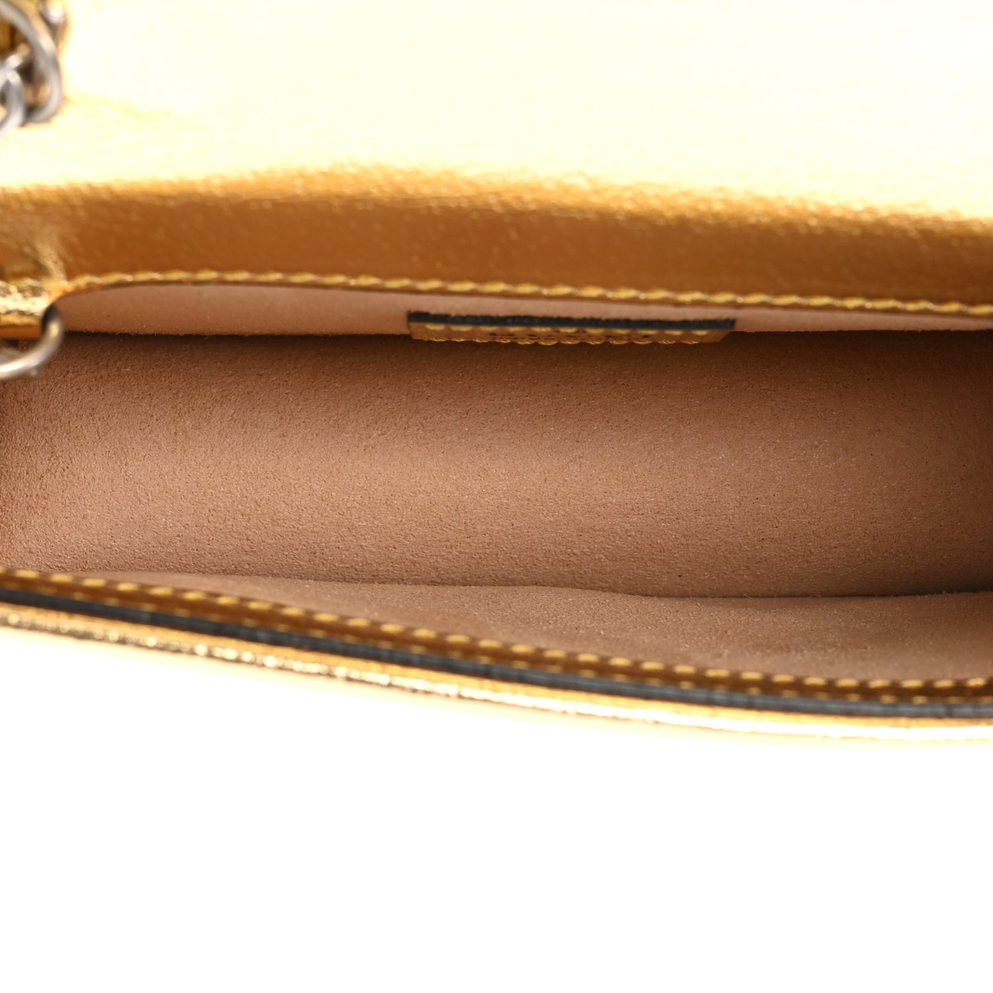Metallic Calfskin Super Mini Dionysus Shoulder Bag Gold