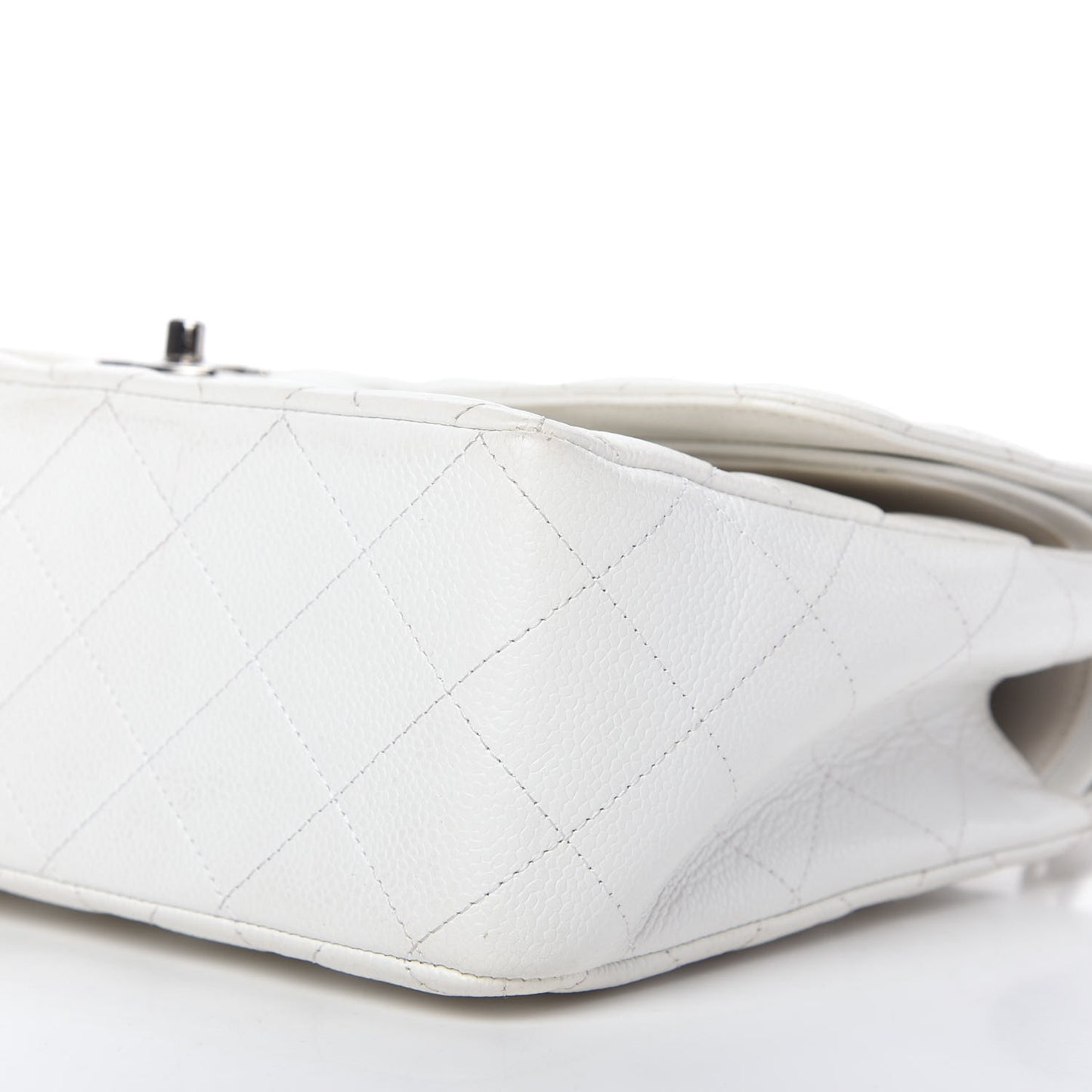 Caviar Quilted Jumbo Double Flap White