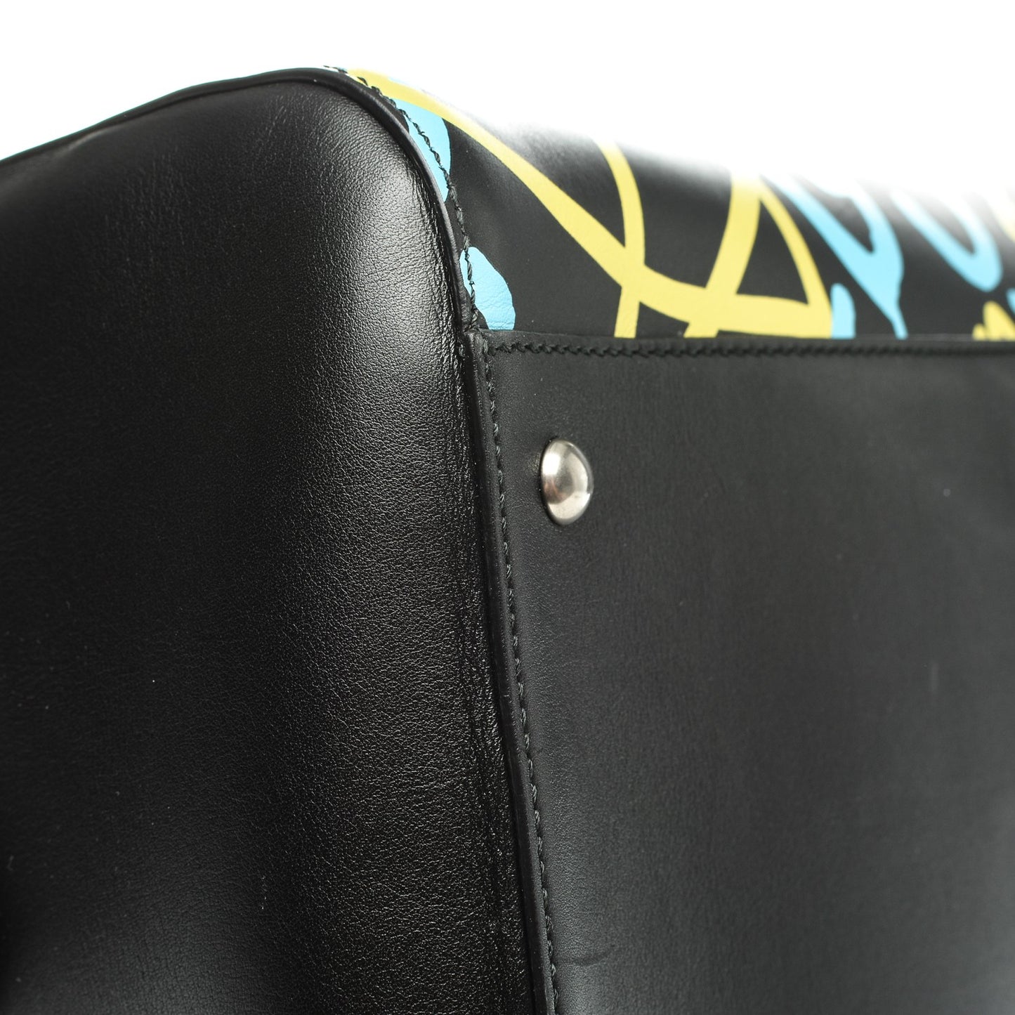 Calfskin GucciGhost Print Duffle Black New Acquamarine