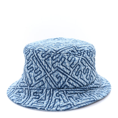 Fendi Denim Embroidered FF Bucket Hat M Blue 6 of 9