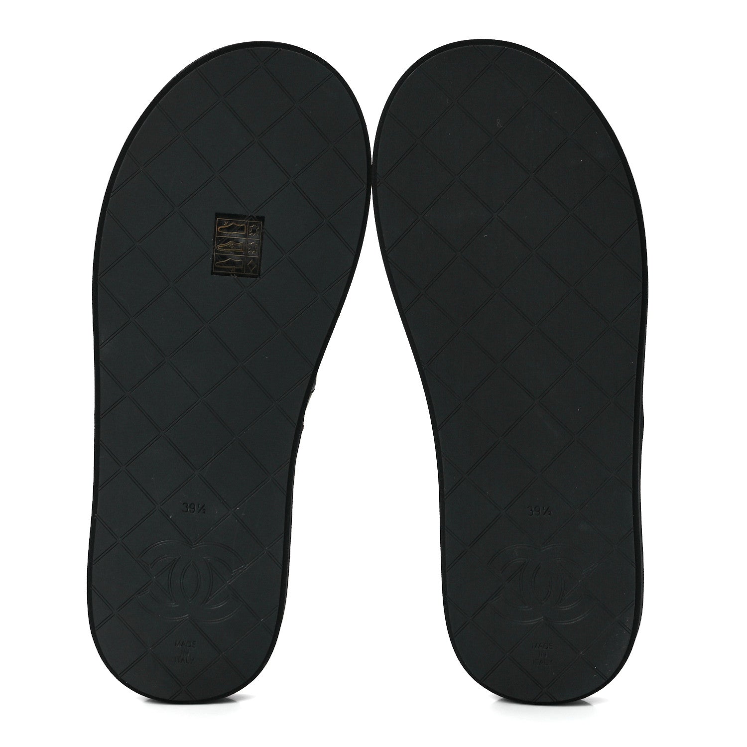 Chanel Lambskin Quilted Padded Charms Thong Sandals 39.5 Black 5 of 8
