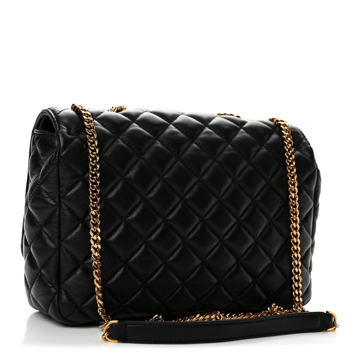 Nappa Quilted La Medusa Chain Crossbody Black