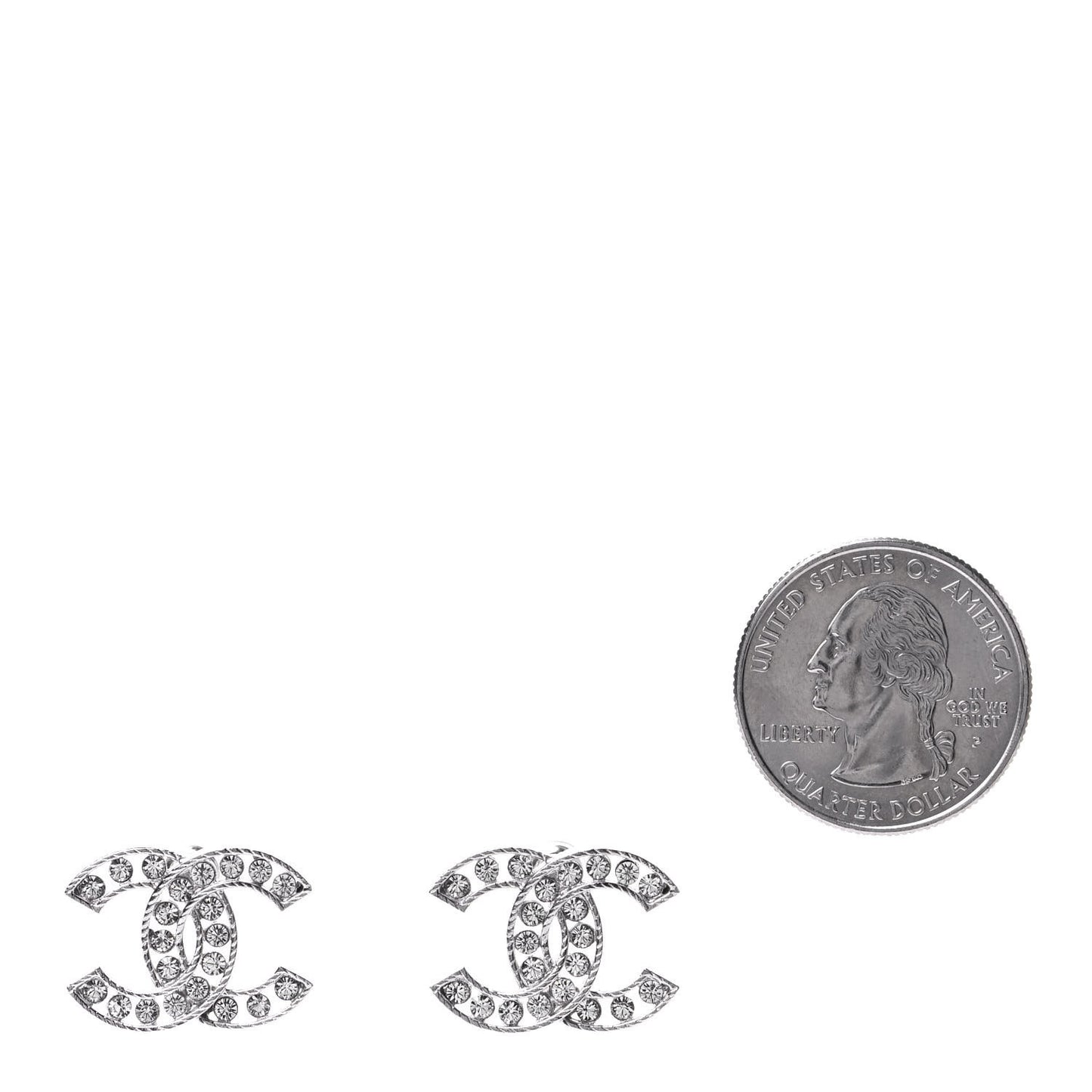 Crystal CC Earrings Silver