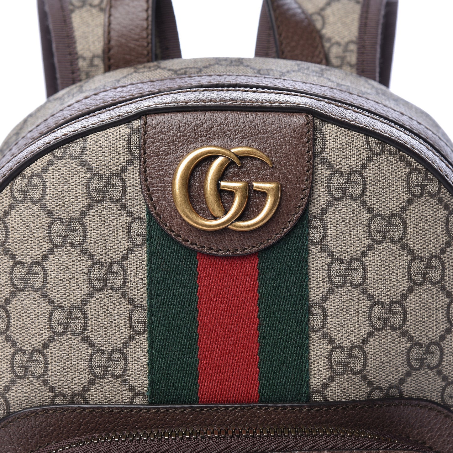 GG Supreme Monogram Calfskin Web Small Ophidia Day Backpack Beige Ebony New Acero