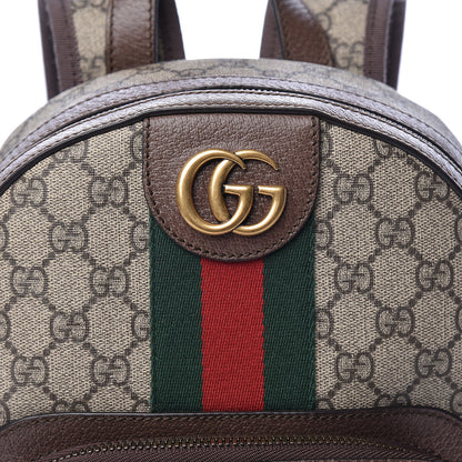Gucci GG Supreme Monogram Calfskin Web Small Ophidia Day Backpack Beige Ebony New Acero 11 of 11