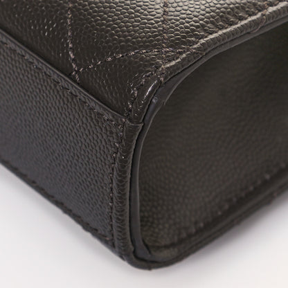 Saint Laurent Grain De Poudre Textured Mixed Matelasse Triquilt Small Monogram Satchel Pebble 8 of 13