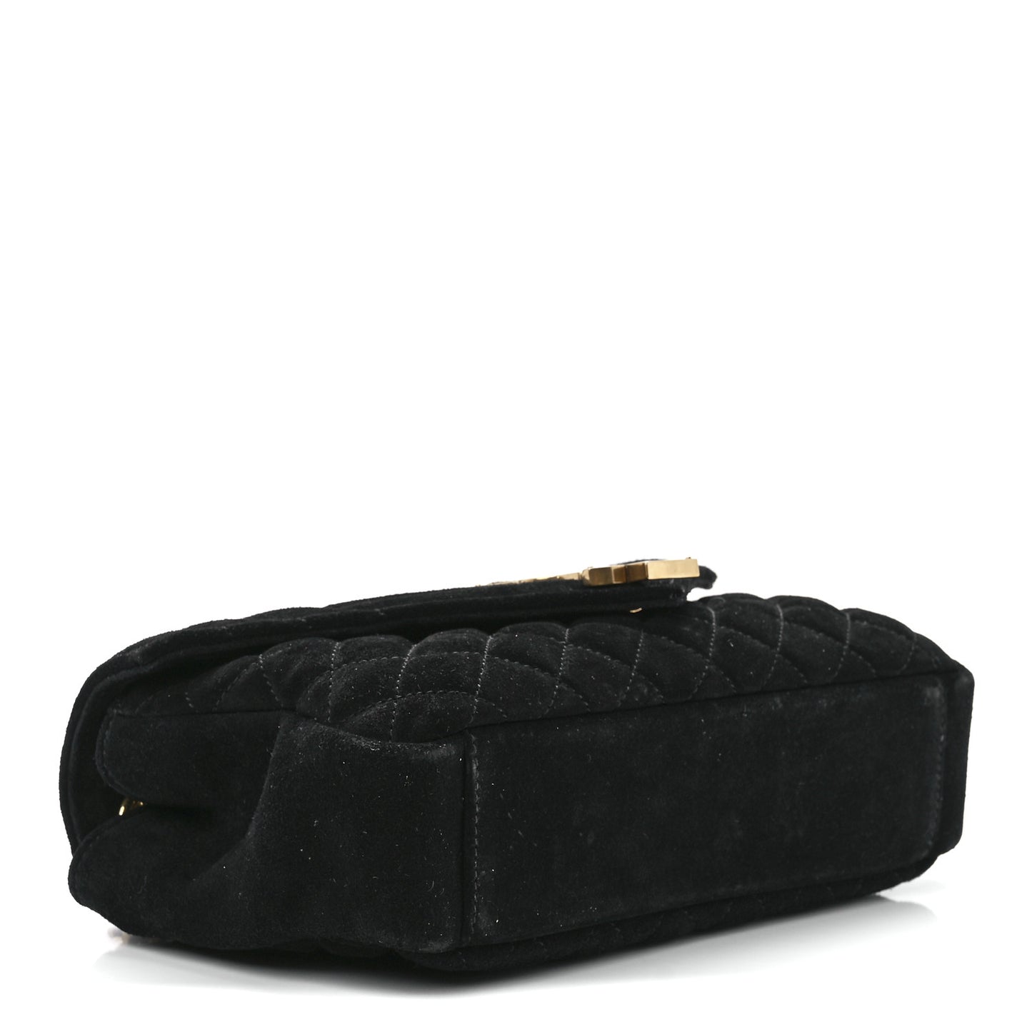 Suede Tri-Quilt Monogram Medium College Bag Black