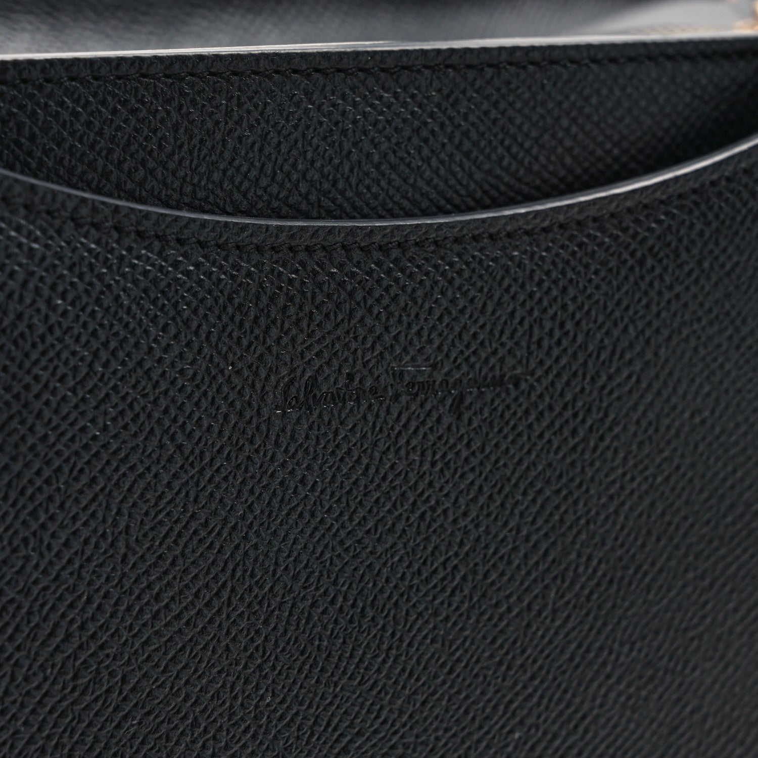 Salvatore Ferragamo Grainy Calfskin Gemini Tote Black Bonbon 12 of 13