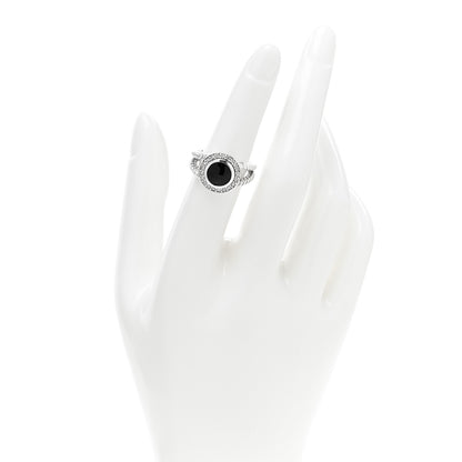 David Yurman Sterling Silver Diamond Black Onyx 8mm Petite Cerise Ring 52 6 2 of 4