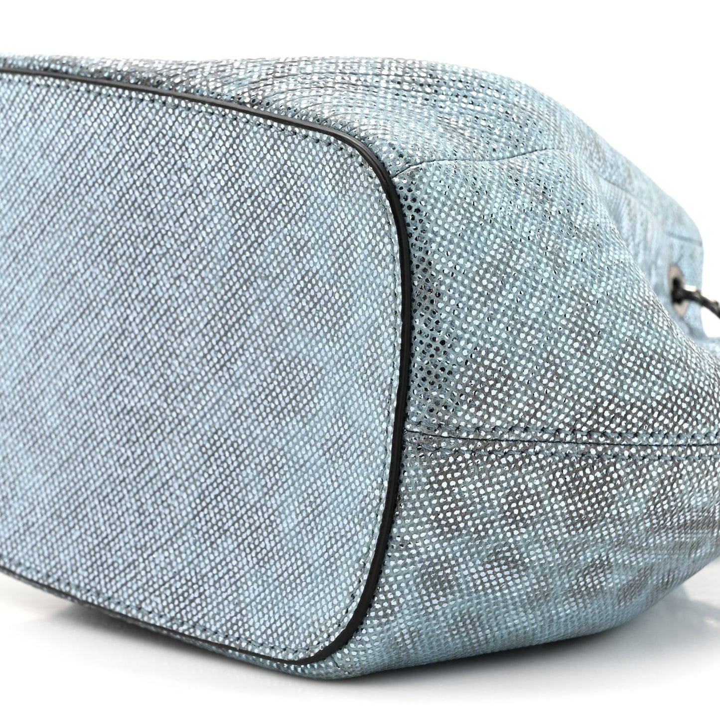 Metallic Karung Serpenti Forever Bucket Bag Blue