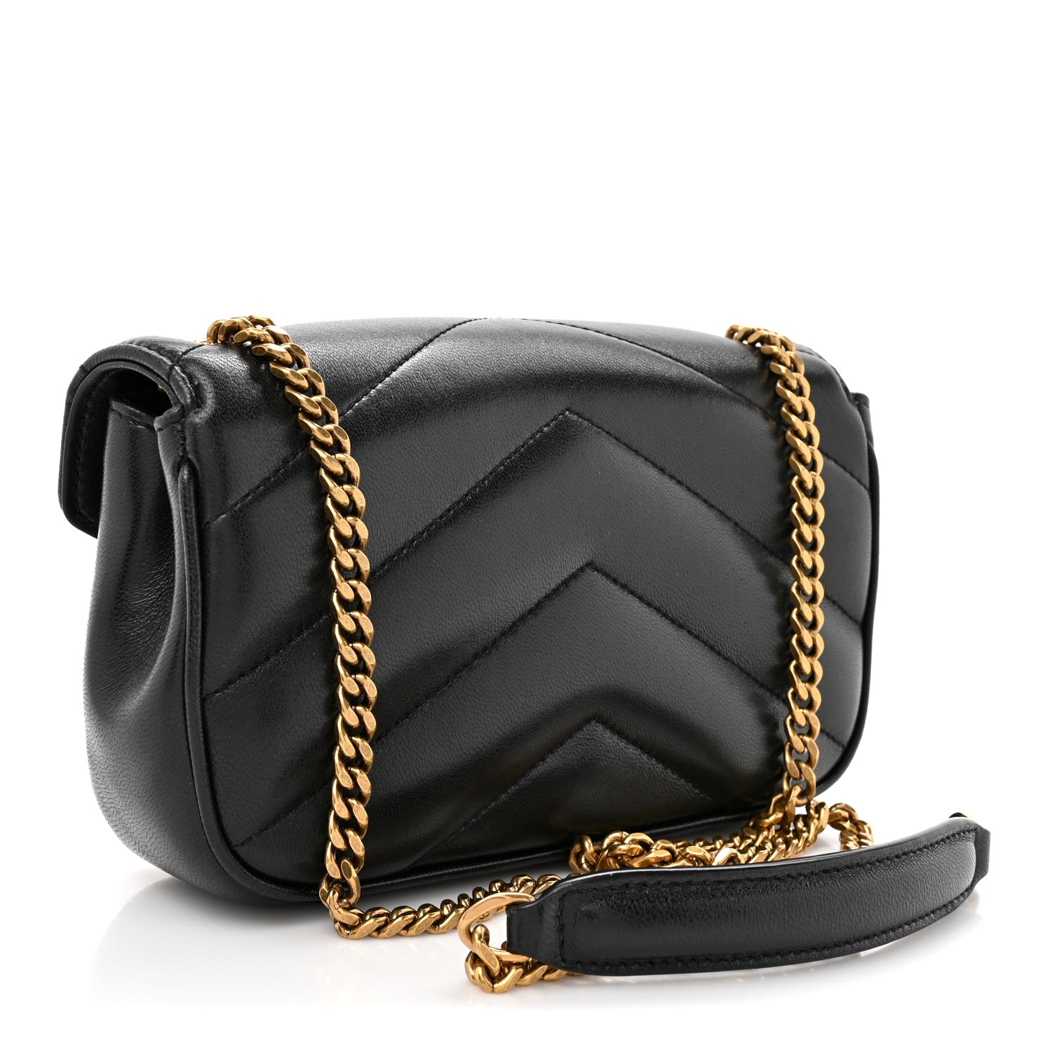 Saint Laurent Lambskin Chevron Quilted Mini Loulou Black 4 of 11