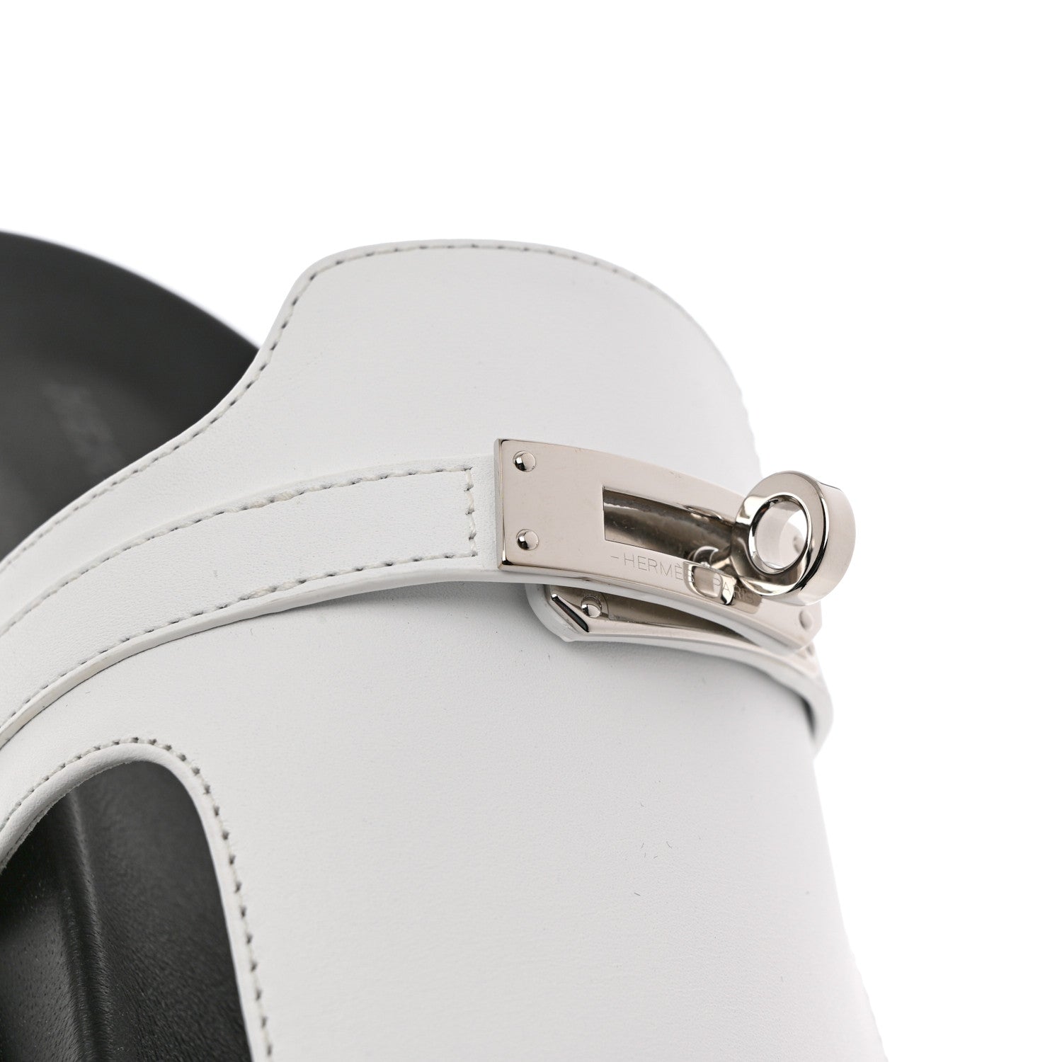 Hermes Calfskin Womens Empire Sandals 37 White 10 of 11