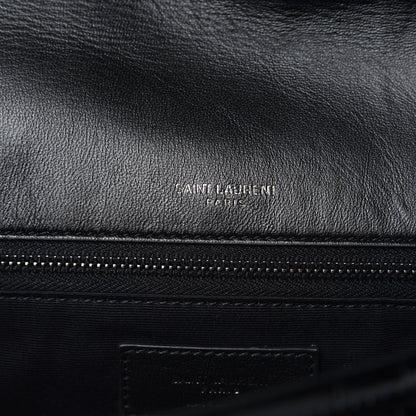Saint Laurent Patent Crocodile Embossed Lambskin Monogram Medium Niki Chain Satchel Black 7 of 8