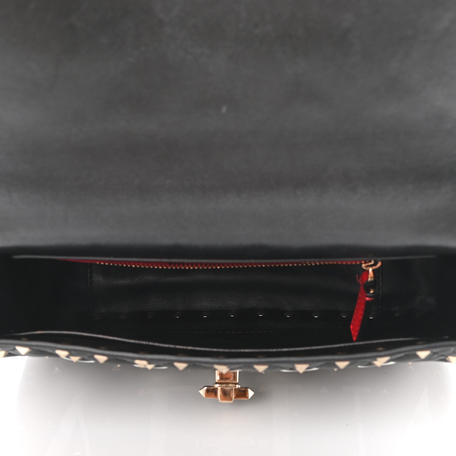 Valentino Garavani Lambskin VLTN Print Medium Rockstud Spike Shoulder Bag Black 5 of 10