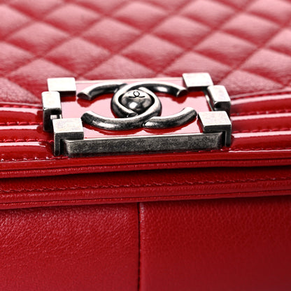 Chanel Patent Goatskin Quilted New Medium Boy Flap Red 14 of 14