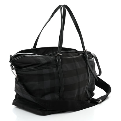 Burberry Nylon House Check Diaper Bag Black 4 of 15