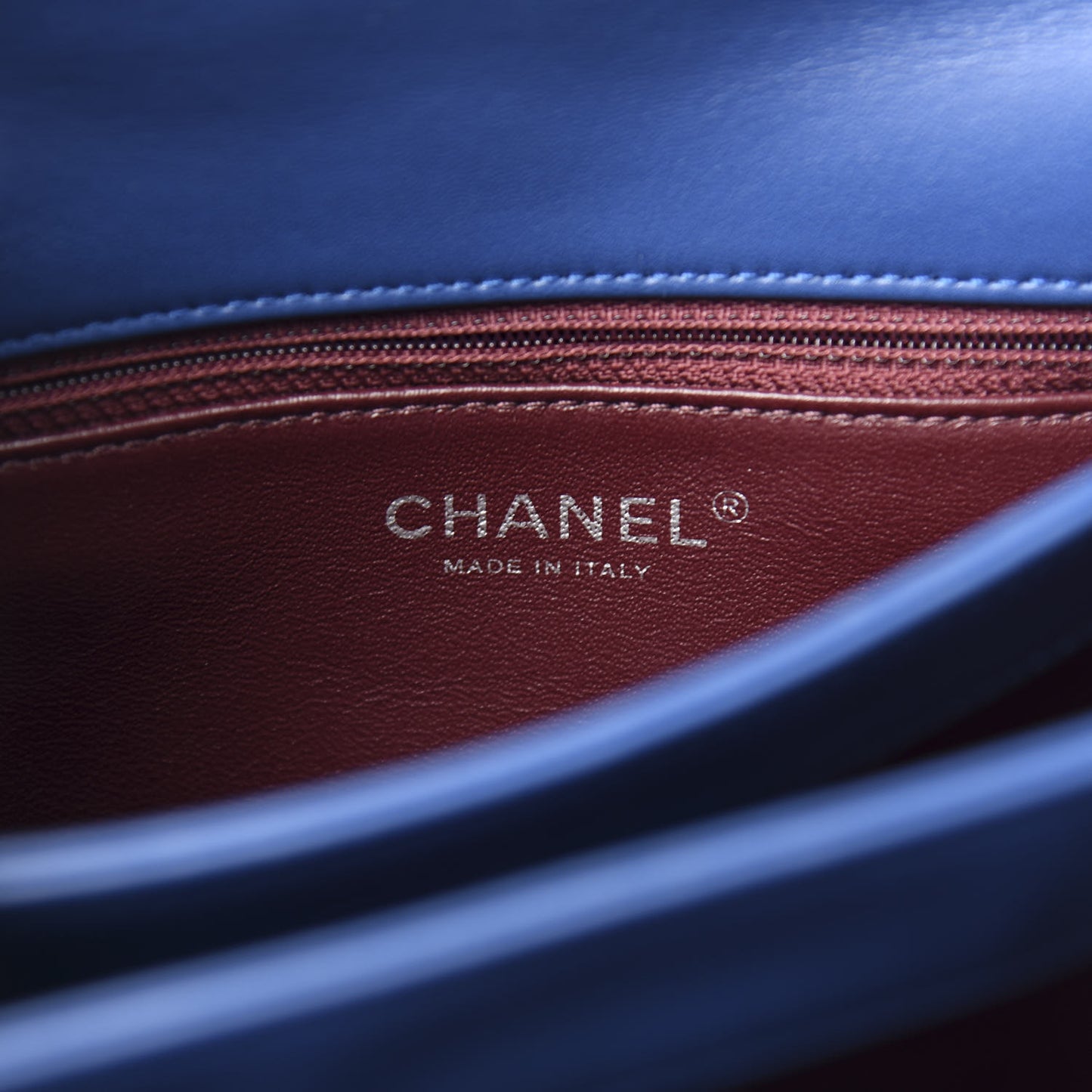Lambskin Quilted Medium Trendy CC Flap Dual Handle Blue