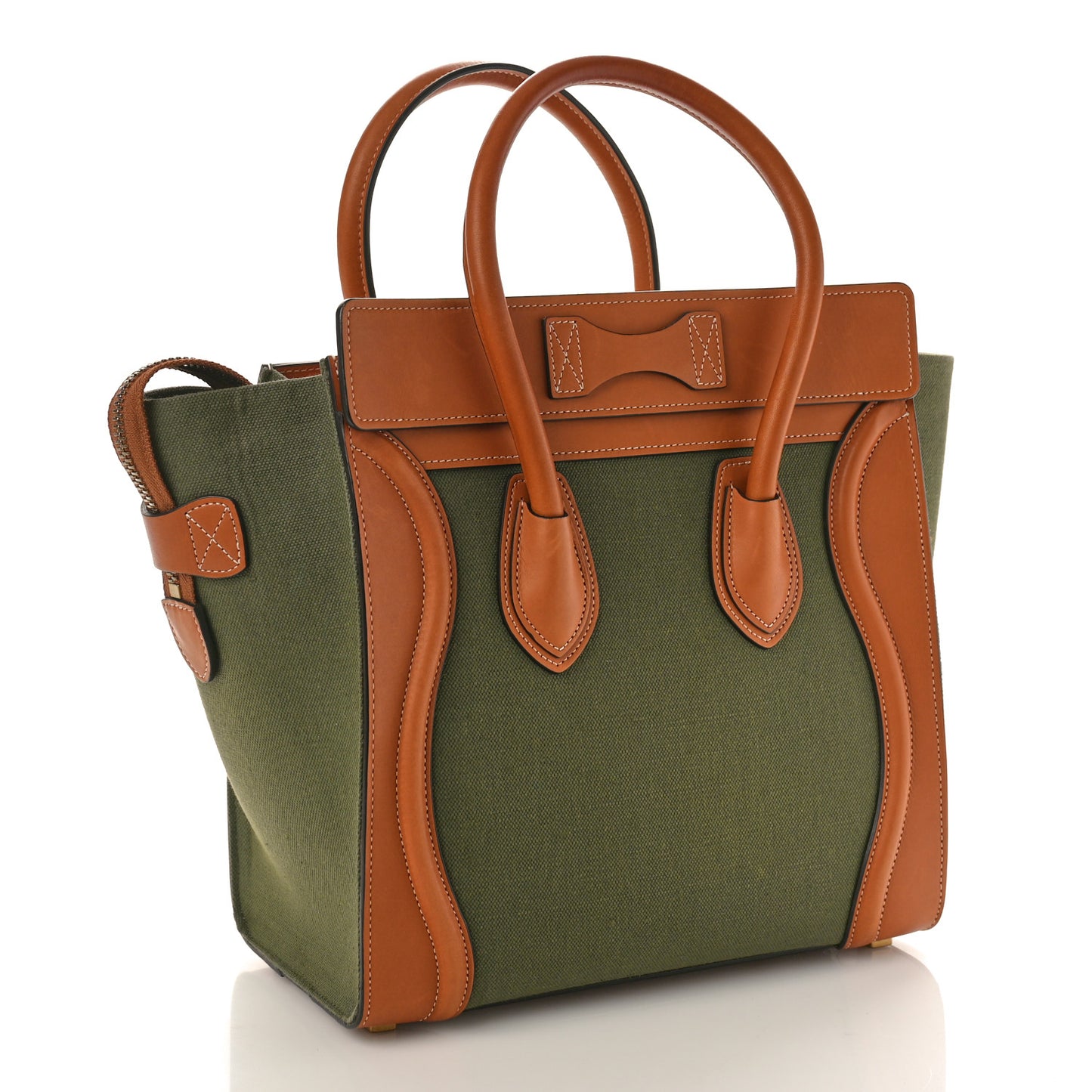 Smooth Calfskin Micro Luggage Multicolor Khaki Tan
