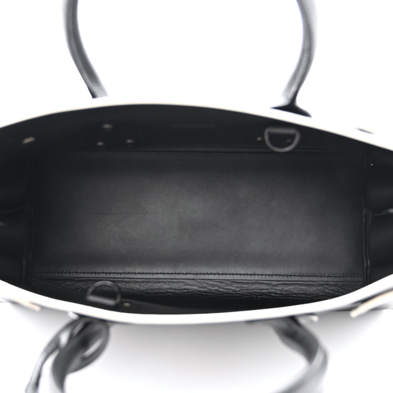 Saint Laurent Grained Calfskin Topstitch Small Sac De Jour Black Porcelain 5 of 12