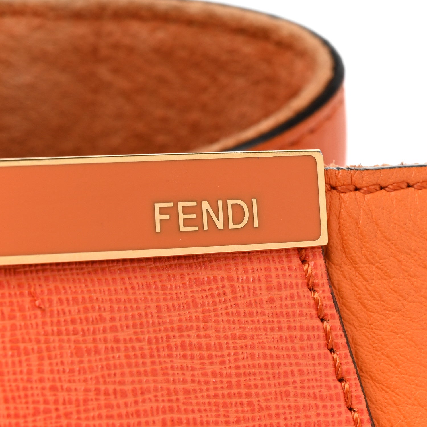 Fendi Vitello Elite Regular 2Jours Tote Arancio 14 of 17