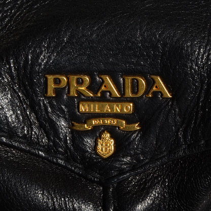 Prada Cervo Shine Dome Satchel Black 7 of 10